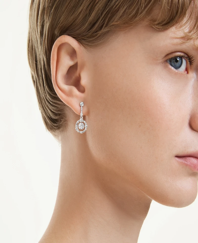 Swarovski Rhodium-Plated Dancing Stone Earrings