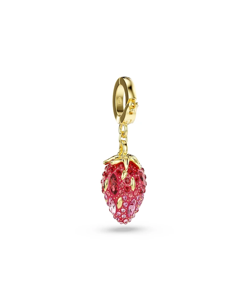 Swarovski Gold-Tone Plated Brass Strawberry Charm