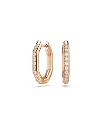 Swarovski Rose Gold-Tone Geometric Hoop Earrings