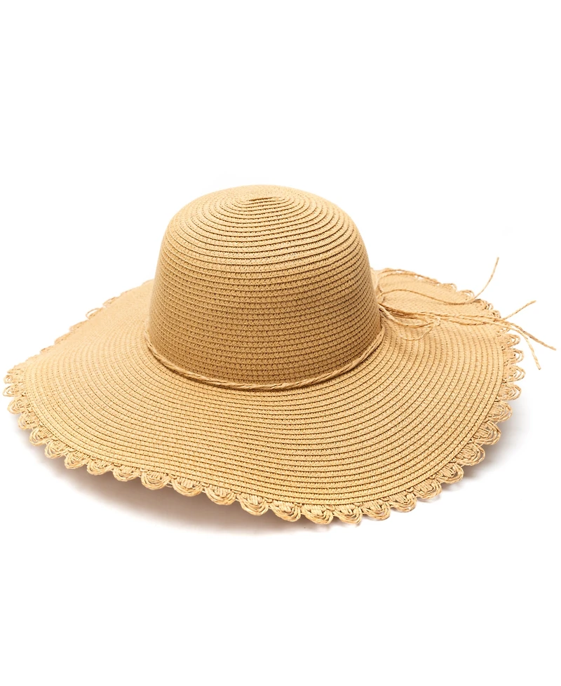 BCBGeneration Lace Edge Straw Floppy Hat