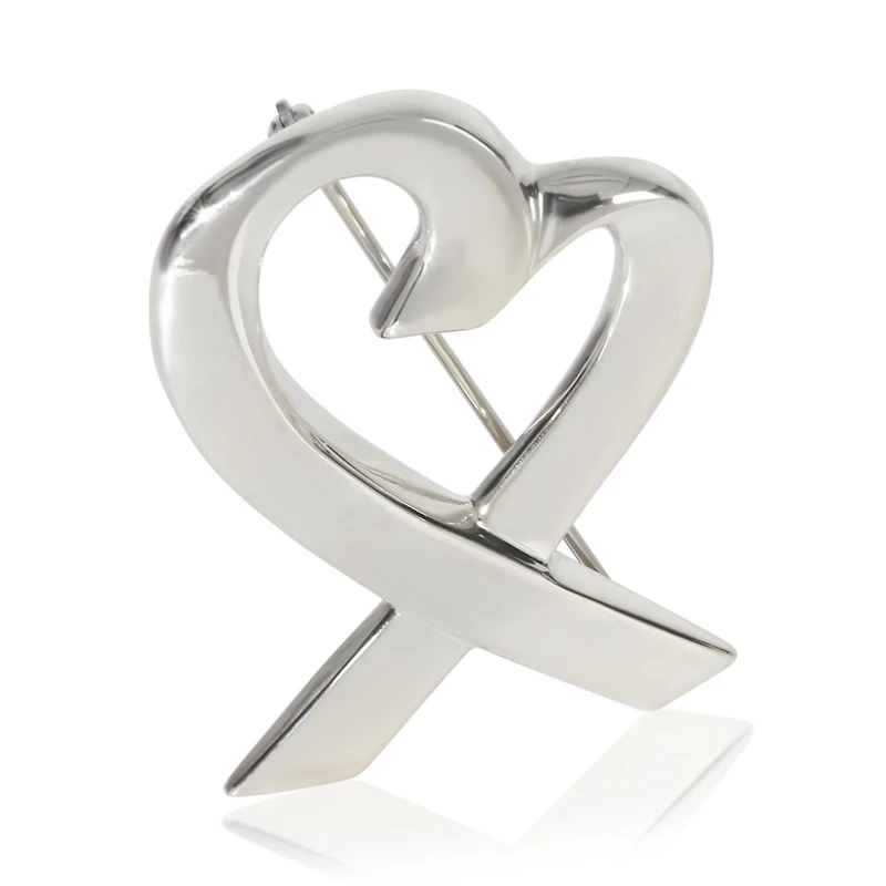 Pre-Owned Tiffany and Co Sterling Silver Paloma Picasso Loving Heart Brooch