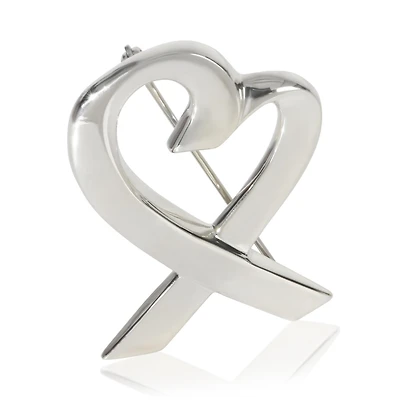 Pre-Owned Tiffany and Co Sterling Silver Paloma Picasso Loving Heart Brooch