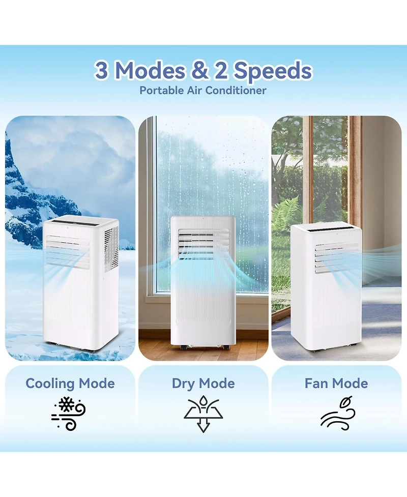 Xo 10,000 Btu Portable Standing 3-in-1 Ac with Remote, Led Display, Sleep Mode and Vent Kit for Up to 560 Sq. Ft