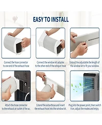 Xo 8,000 Btu Portable 3-in-1 Ac with Remote, Led Touch Panel, Quiet Sleep Mode and Window Kit for Up to 350 Sq. Ft