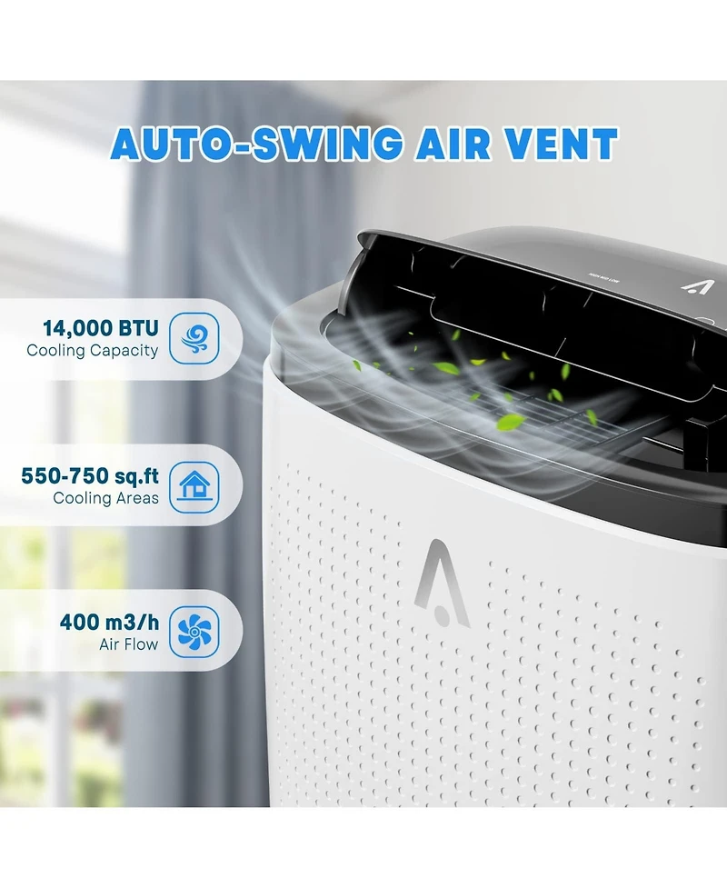 Xo 14,000 Btu Portable Ac for Rooms up to 700 Sq. Ft. with Cool, Dry and Fan Modes, Sleep