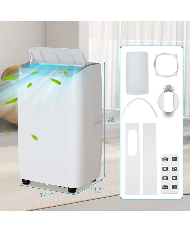 Xo 14,000 Btu Portable Ac, Led Touch Panel and Remote Control, Quiet 3-in-1 Cooling, Dehumidifier and Fan, 750 Sq. Ft