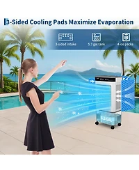 Xo Evaporative Air Cooler, 3000 Cfm, 5.3 Gal Tank, 120degree(s) Oscillation, 3 Speeds, Remote and Timer, Portable for Garage