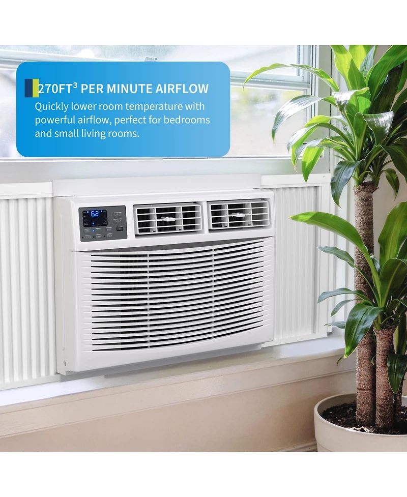Xo 12000 Btu Window Ac with Heater, 208/230V WiFi Smart Unit, Cools and Heats 550 Sq. Ft, App and Voice Control