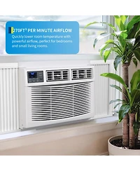 Xo 12000 Btu Window Ac with Heater, 208/230V WiFi Smart Unit, Cools and Heats 550 Sq. Ft, App and Voice Control