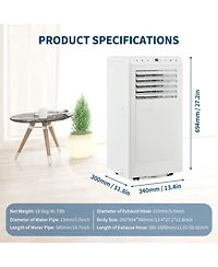 Xo 8,000 Btu Portable 4-in-1 Ac with Remote, Led Display, Timer and Diy Window Kit for Bedroom/Office Up to 350 Sq. Ft