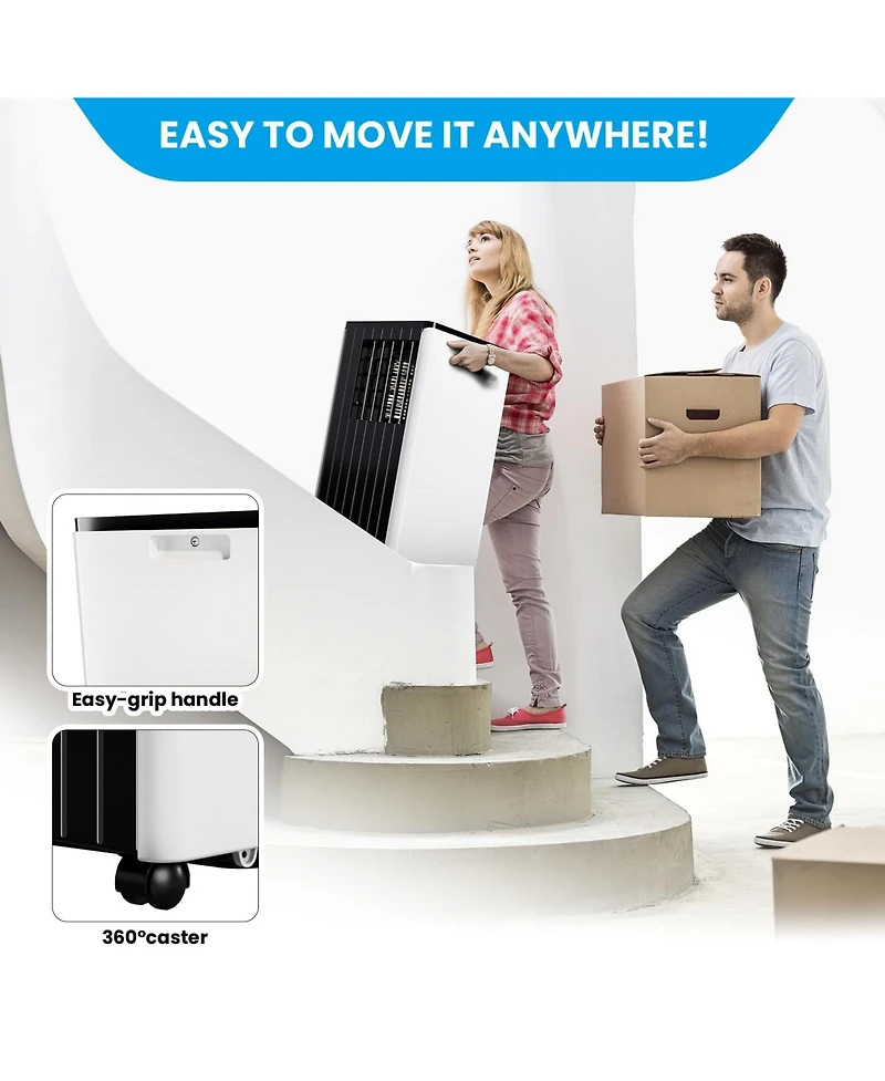 Xo 8,000 Btu Portable Ac for Rooms up to 350 Sq. Ft. with Cooling, Dehumidifier and Fan, Sleep Mode, Remote