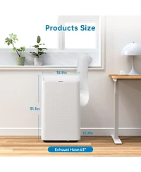 Xo 14,000 Btu Portable Air Conditioner, 4-in-1 Cooling, Dehumidifier, Fan and Sleep Mode, Remote Control, Window Kit