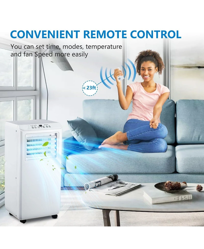 Xo 10,000 Btu Portable ACs, 3-in-1 Cooling, Fan and Dehumidifier, Quiet Led Display Unit with Remote and Sleep Mode