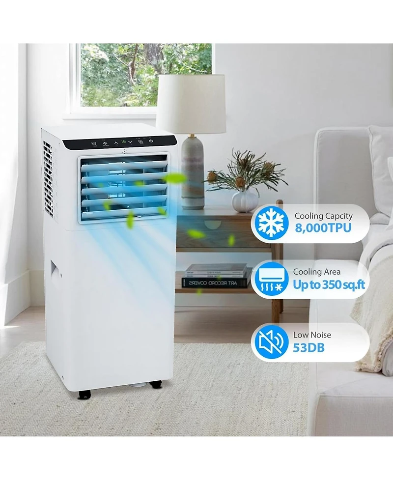 Xo 8000 Btu Portable Air Conditioner, 3-in-1 Ac Unit with Dehumidifier, Fan and Timer for Rooms up to 350 Sq.Ft