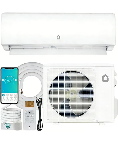 Xo 11500 Btu Mini Split Ac and Heat Pump, 17 SEER2 Inverter, WiFi and Alexa, Cools 750 Sq. Ft, 115V Kit