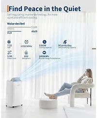 Xo 14,000 Btu Portable Air Conditioner with Fast Cool, Air Purification, Cools Up to 750 Sq. Ft.