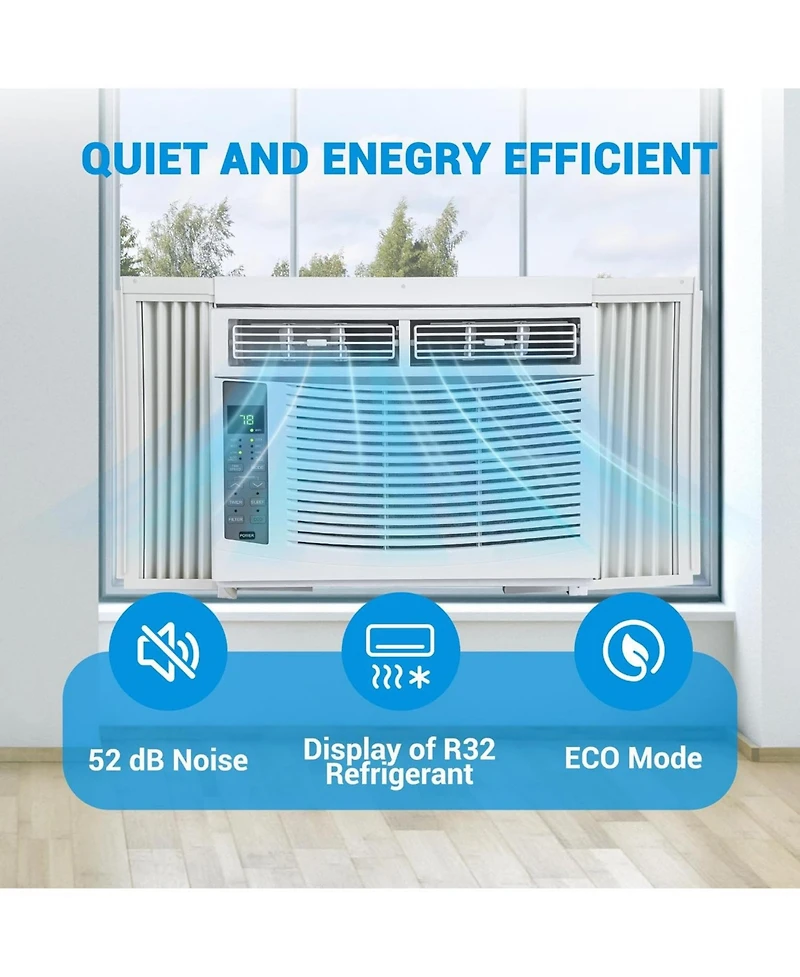 Xo 2 Pack 6000 Btu Smart Window Ac, WiFi and App Control, Quiet 50 dB, Cools 250 Sq. Ft, Remote, Easy Install