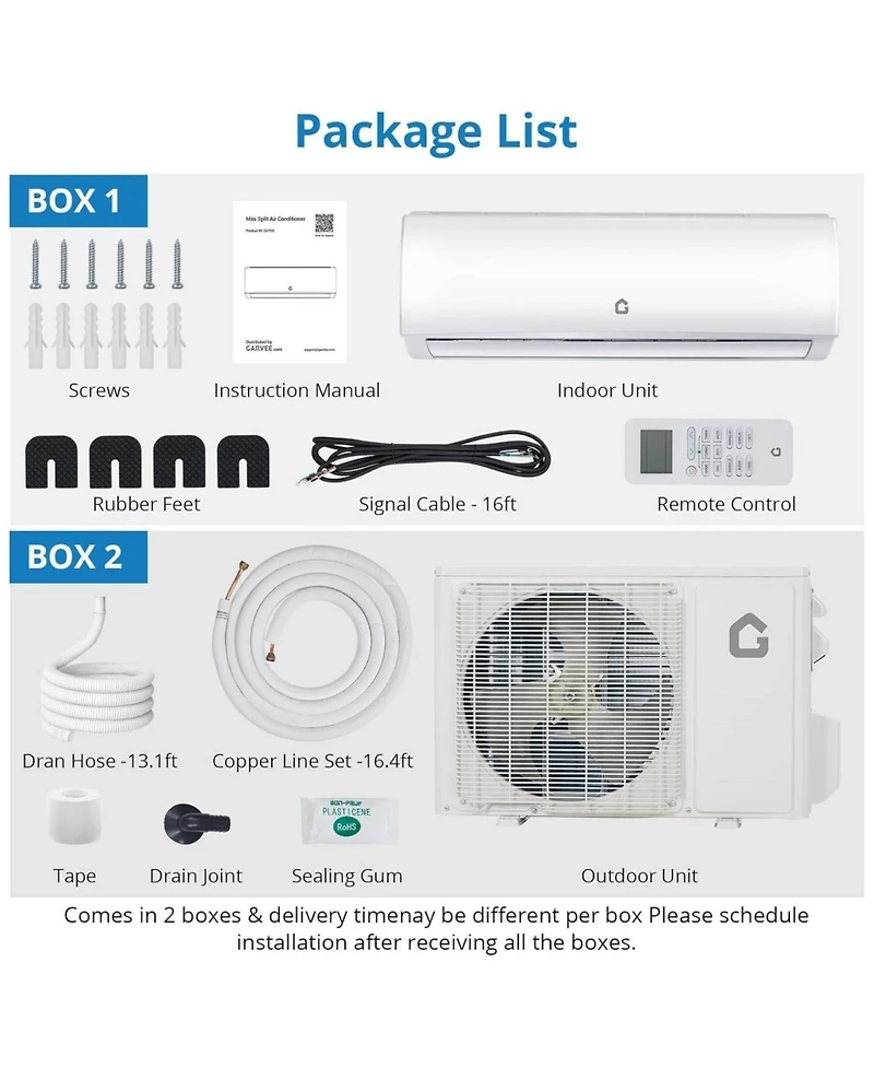 Xo 9,000 Btu 20 SEER2 Mini Split Air Conditioner and Heater, Covers up to 450 Sq. Ft. with WiFi Control, 208/230V