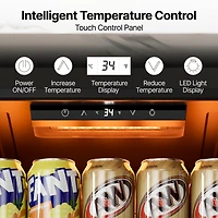 Ca'Lefort Beverage Refrigerator Cooler, 105-Can Mini Freestanding Beverage Fridge with Glass Door for Home or Bar