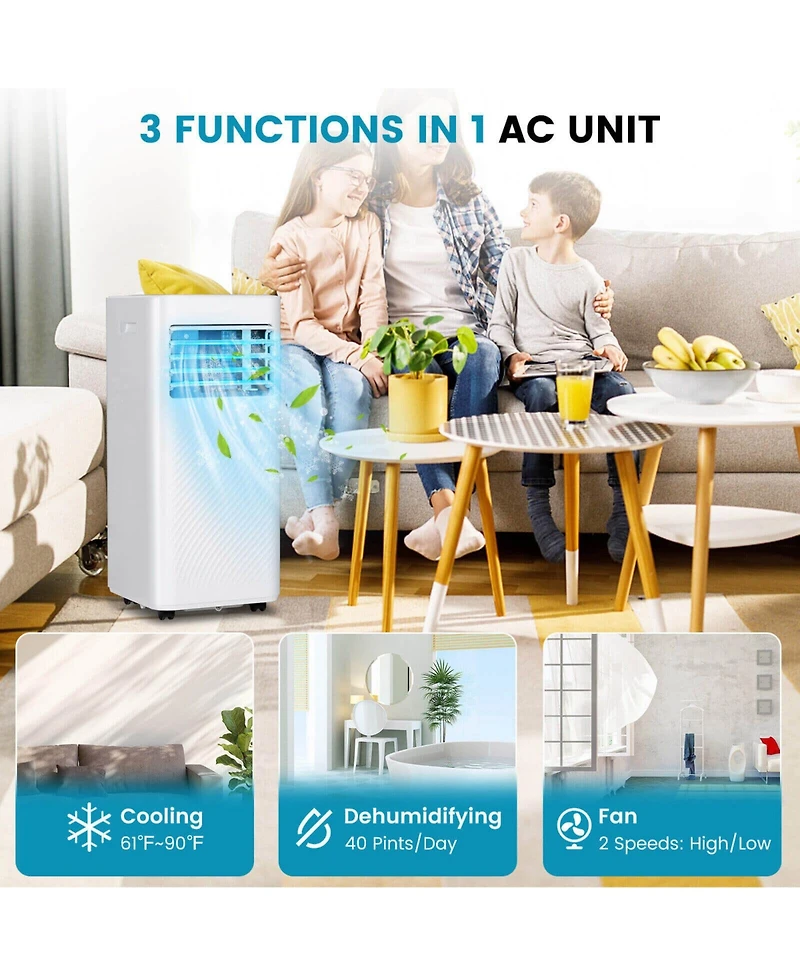 Ecooso 10000 Btu(Ashrae) Portable Air Conditioner with 4 Modes