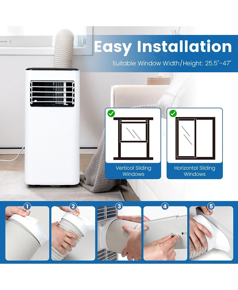 Ecooso 8000 Btu(Ashrae) Portable Air Conditioner with Remote Control