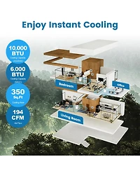 Ecooso 10000 Btu(Ashrae) Portable Air Conditioner with 4 Modes