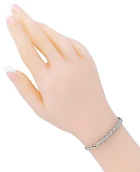 Devata Dragon Skin with Borobudur Chain Bracelet Sterling Silver and 18K Gold Accents