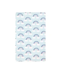 Hudson Baby Girl Cotton Poly Flannel Burp Cloths Bundle, Cloudy Rainbow