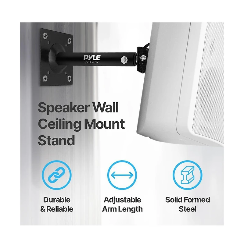 Pyle Dual Wall/Ceiling Speaker Mounts with Adjustable Swivel Tilt, Pair