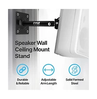 Pyle Dual Wall/Ceiling Speaker Mounts with Adjustable Swivel Tilt, Pair