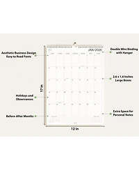 Gnuadz 2026-2027 Wall Calendar Spiral-Bound Thick Paper Includes Hanging Hook Business Style Design