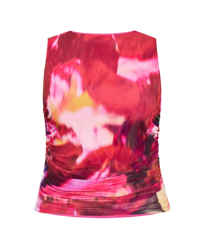 City Chic Women's Lidia Ruched Print Top