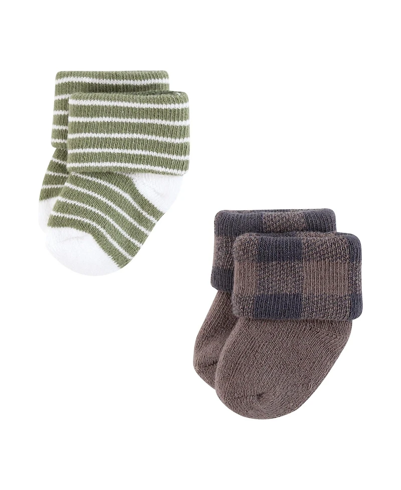 Hudson Baby Infant Boys Cotton Rich Newborn and Terry Socks 8-Pack
