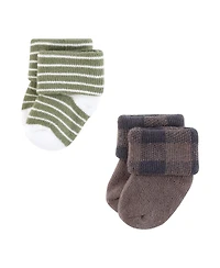 Hudson Baby Infant Boys Cotton Rich Newborn and Terry Socks 8-Pack