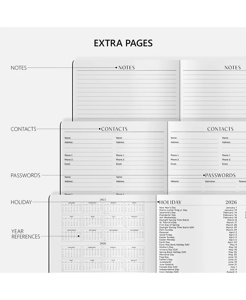 Gnuadz Monthly Planner 2026-2027 18 Months Stitched Soft Cover