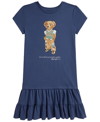 Polo Ralph Lauren Girls' 7-16 Bear Short-Sleeve Jersey Dress
