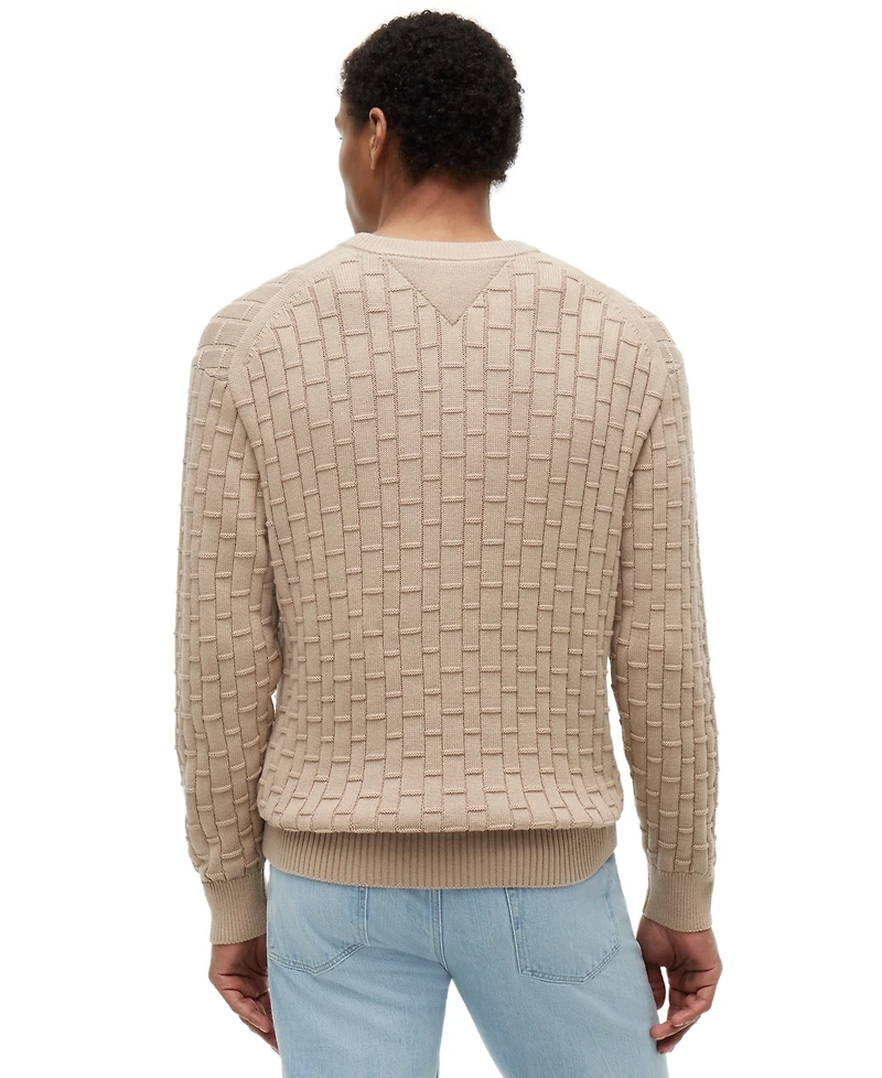 Tommy Hilfiger Men's Mock Cable Crewneck Sweater