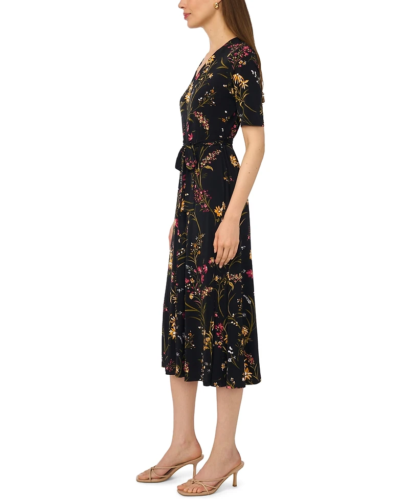 Msk Women's V-Neck Midi Dress