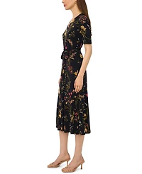 Msk Women's V-Neck Midi Dress
