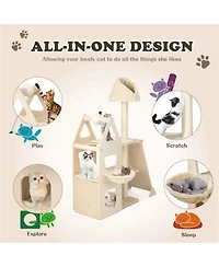 Zeus & Ruta Multi Level Cat Tree with Sisal Scratching Post for Indoor Cats
