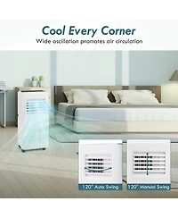 Ecooso 8000 Btu Portable Air Conditioner with Remote Control and Led Digital Display