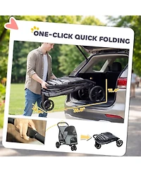 Zeus & Ruta 3 Wheel Cat Stroller with Easy One-Click Fold, Mesh Window, Washable Pad