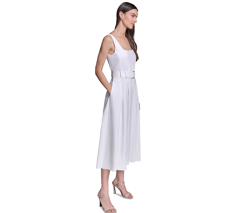 Karl Lagerfeld Paris Women's Square Neck Fit & Flare Midi Dress