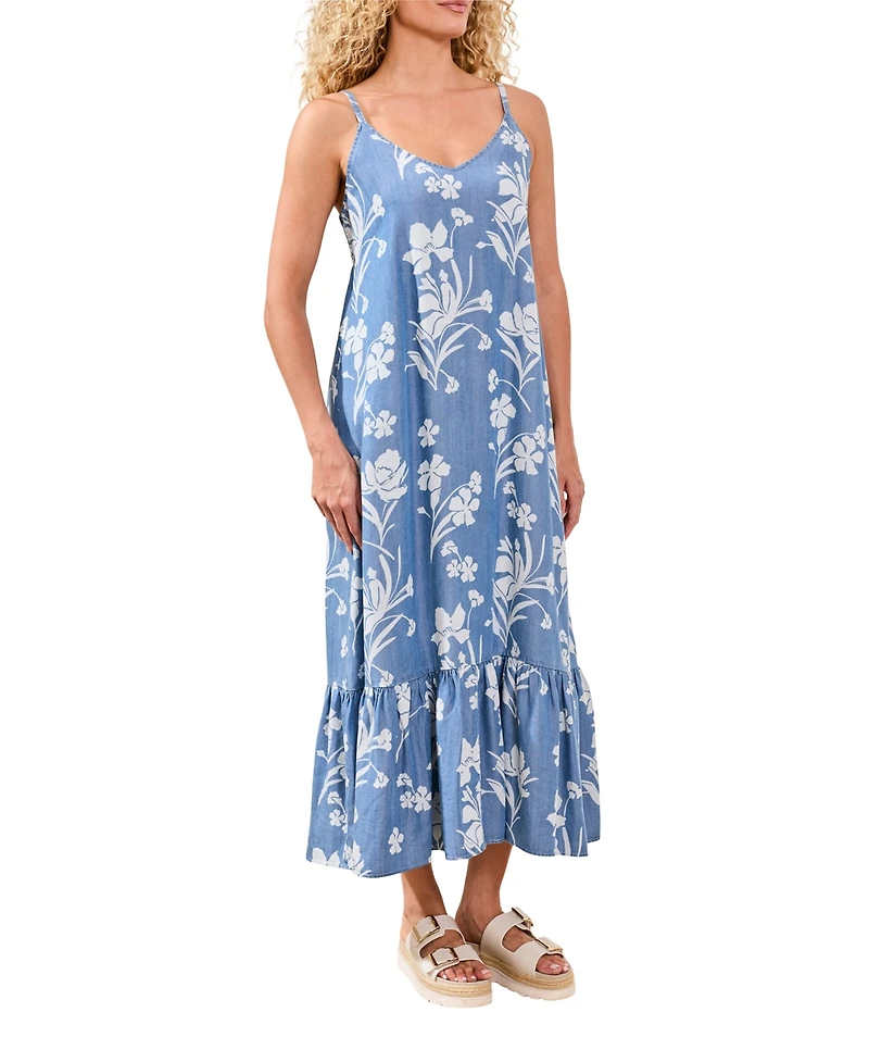 Tribal Women's Maxi Dress with Ruffle Hem