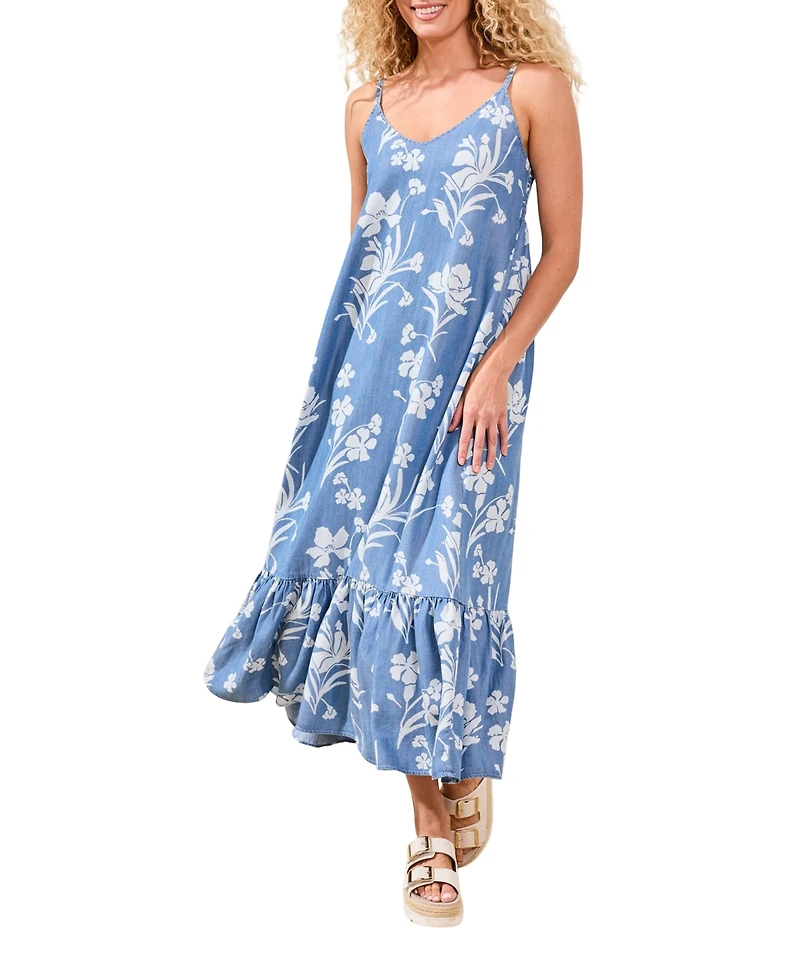 Tribal Women's Maxi Dress with Ruffle Hem