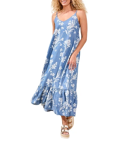 Tribal Women's Maxi Dress with Ruffle Hem