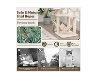 Zeus & Ruta Multi Level Cat Tree with Condo Hammock and Rotatable Hanging Balls for Indoor Cats