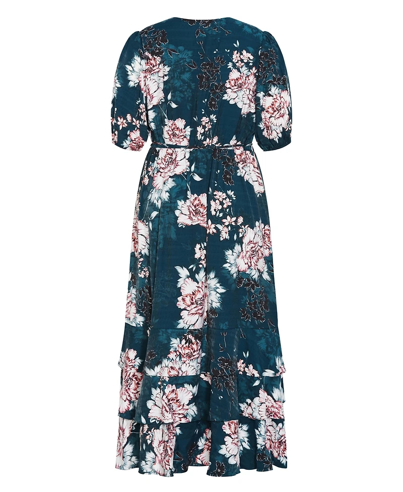 City Chic Plus Size Bri Floral Wrap Dress