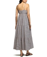 Lucky Brand Women's Printed Ruched Waist Midi Dress
