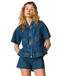 Steve Madden Women's Haezel Collared Denim Jacket